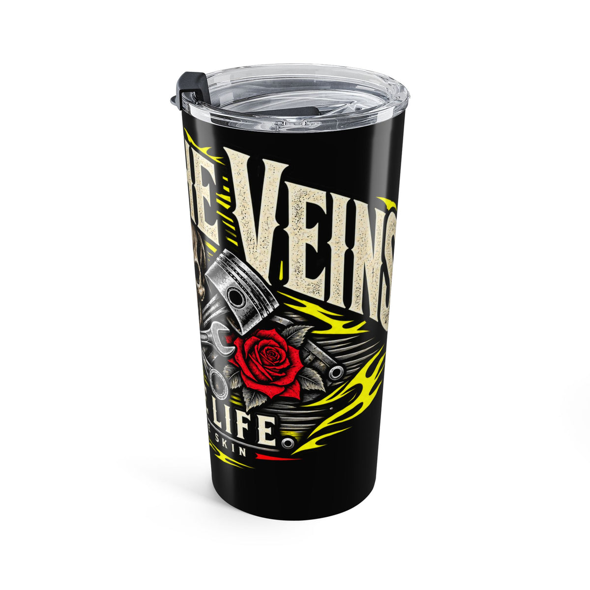 Fuel In The Veins 20oz Tumbler with Garage Life artwork by Print Gear