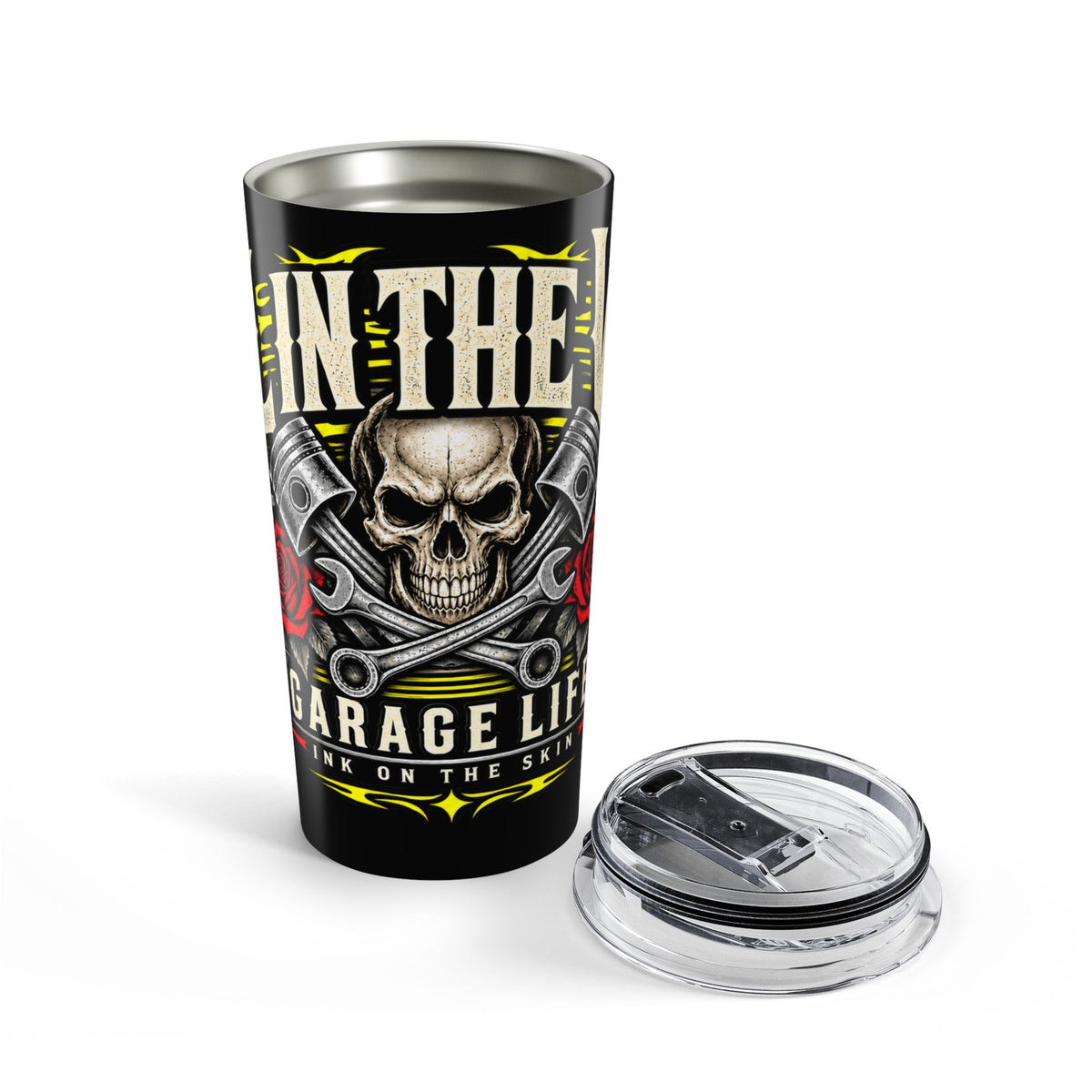 Fuel In The Veins 20oz Tumbler with Garage Life artwork by Print Gear