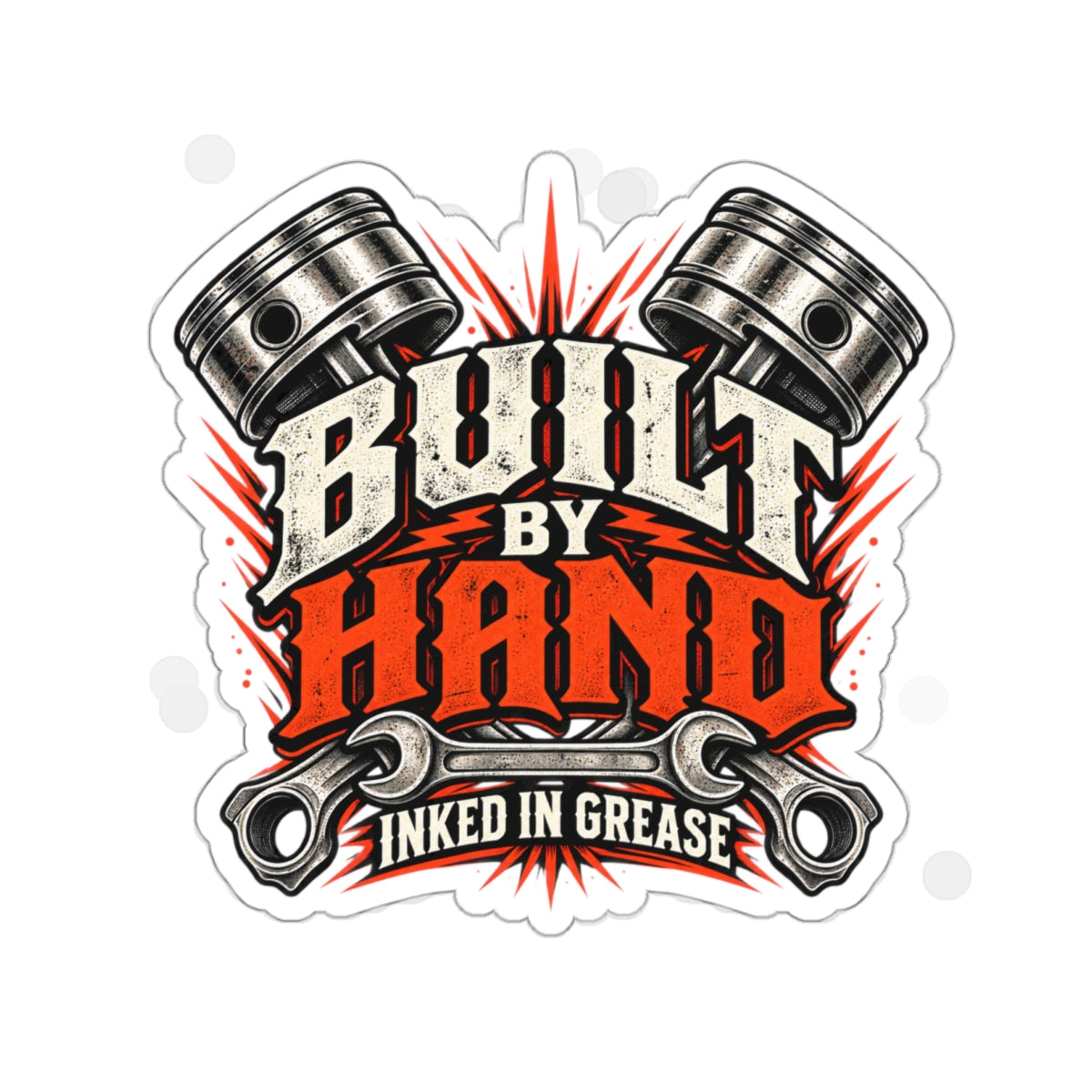 Inked In Grease Die-Cut Sticker 2 with Garage Life artwork by Print Gear