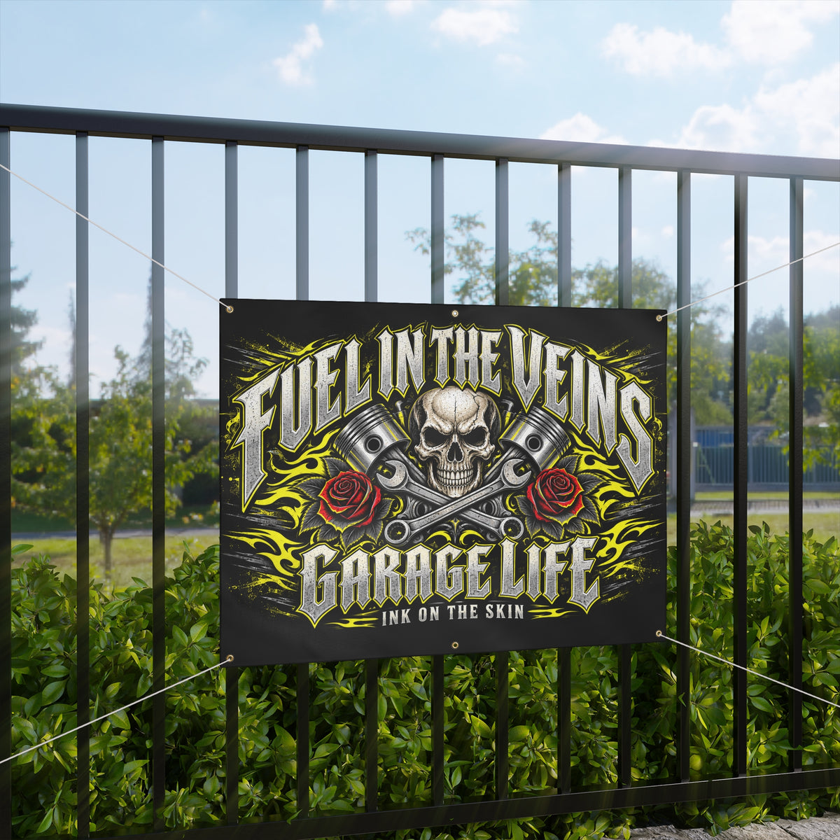 Fuel In The Veins Garage Banner