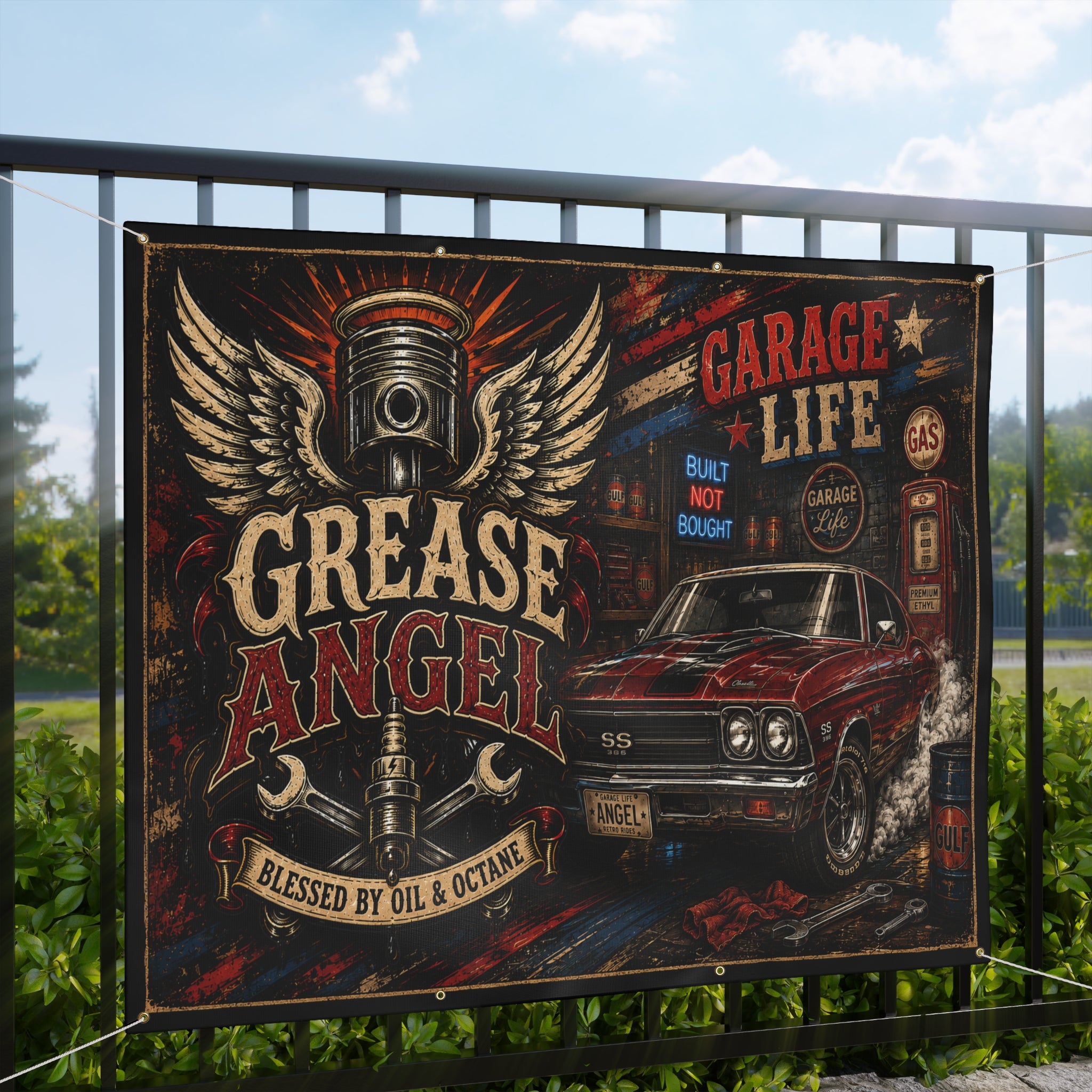 Grease Angel Garage Banner