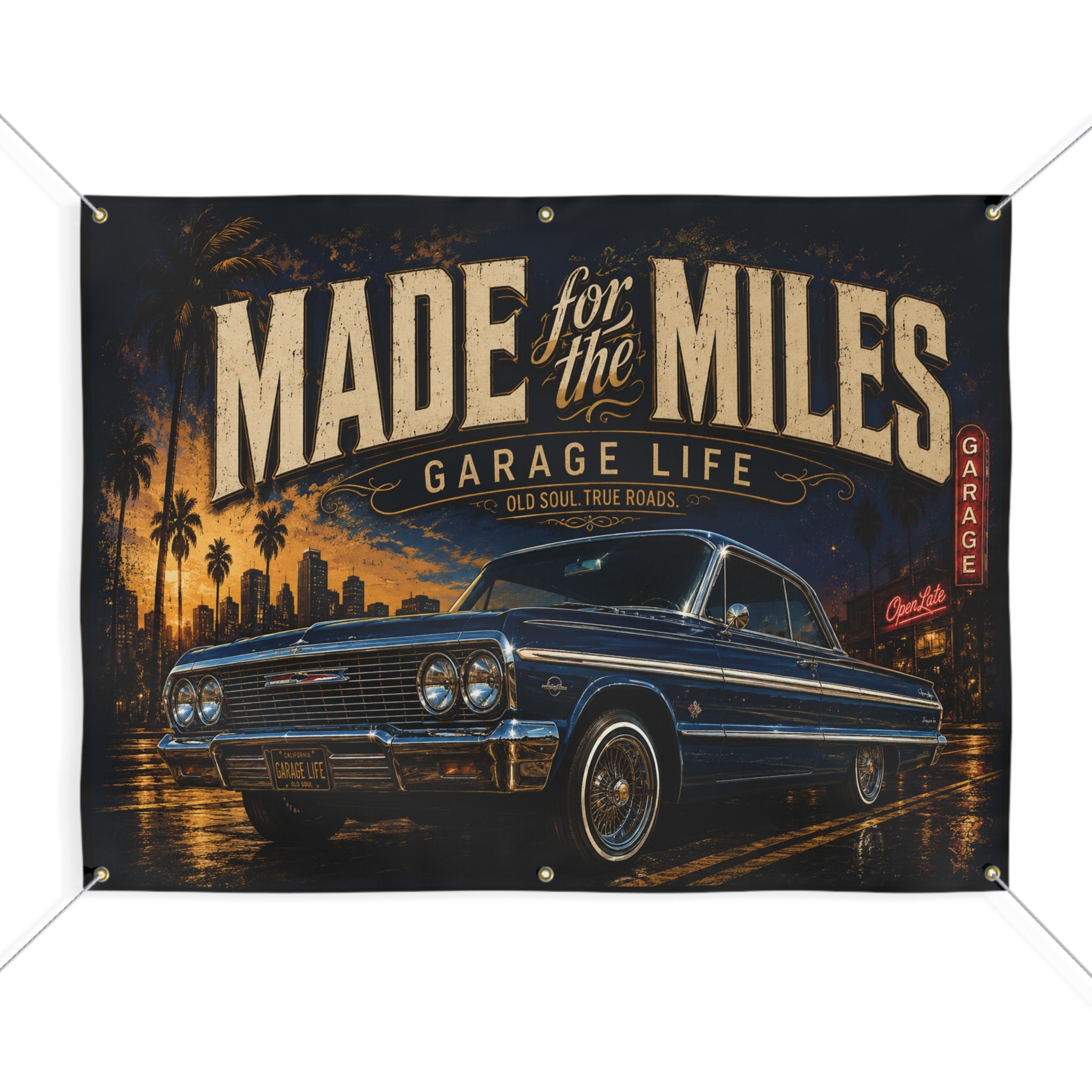 Made for the Miles Blue Garage Banner