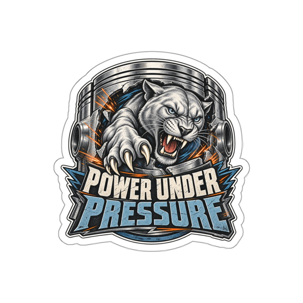 Piston Panther Die-Cut Sticker 1 with Garage Life artwork by Print Gear