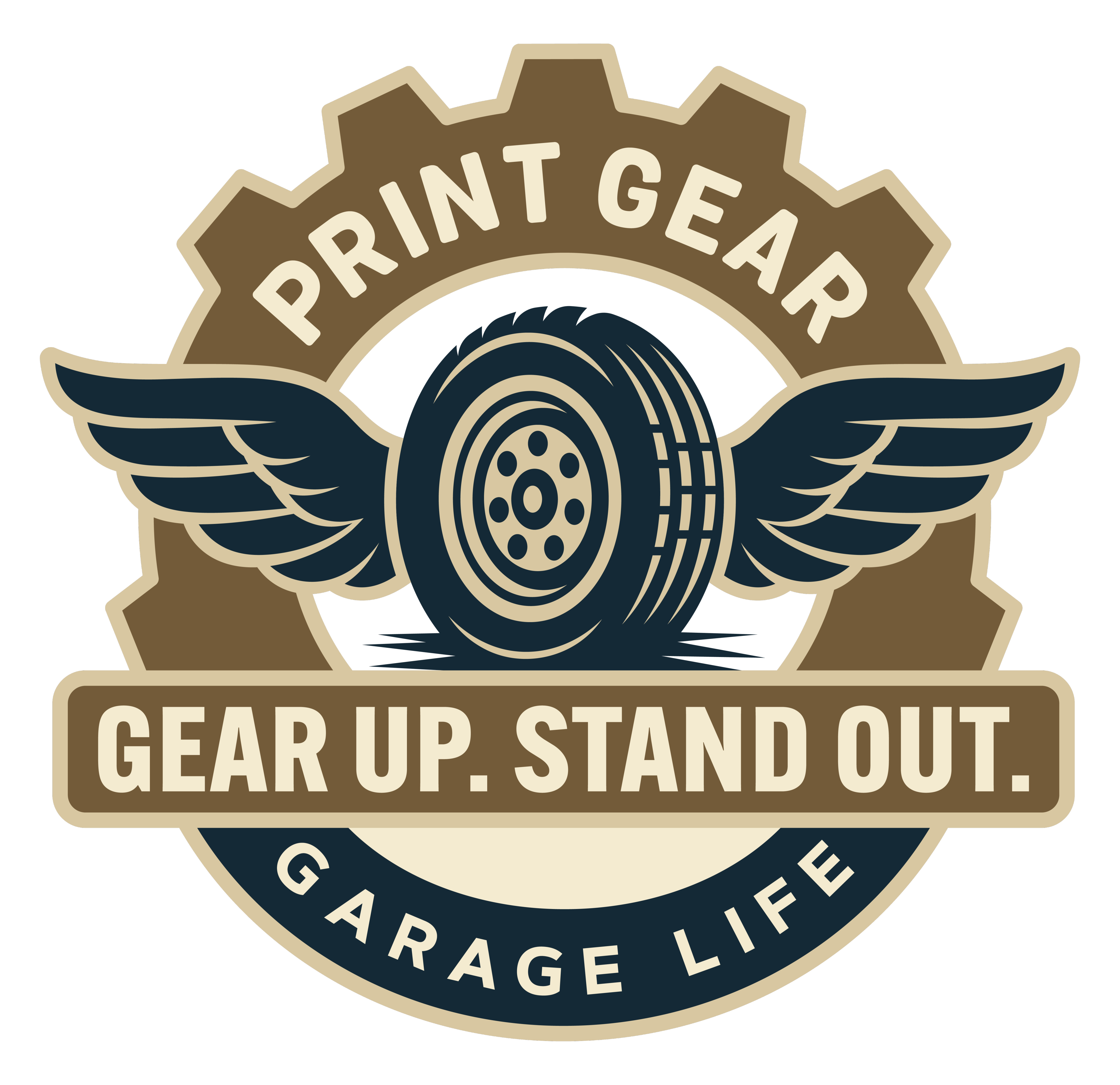 gear up garage Built Not Bought Garage Life Sticker